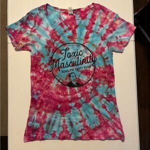 My Favorite Murder “Toxic Masculinity” Pink & Blue Tie Dye Short Sleeve